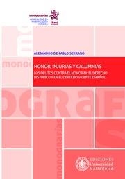 HONOR, INJURIAS Y CALUMNIAS | 9788491431749 | DE PABLO SERRANO, ALEJANDRO