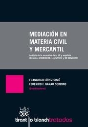 MEDIACIÓN EN MATERIA CIVIL Y MERCANTIL | 9788490539095 | LÓPEZ SIMÓ, FRANCISCO