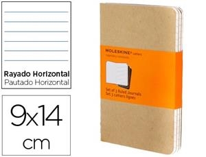 LLIBRETES MOLESKINE CAHIER MARRÓN KRAFT POCKET RAYAS (SET DE 3) | 9788883704925