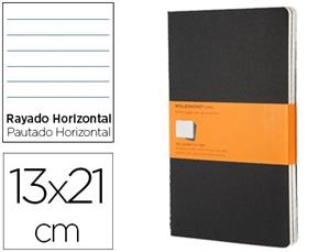 LLIBRETES MOLESKINE CAHIER NEGRAS LARGE RAYAS (SET DE 3) | 9788883704956
