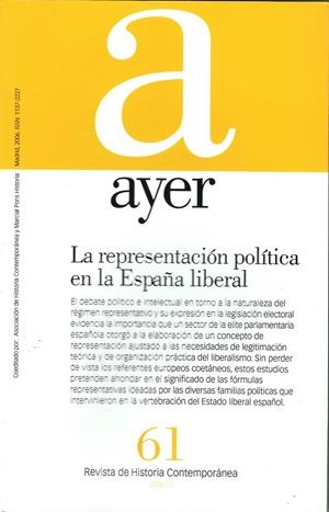REPRESENTACIÓN POLÍTICA EN LA ESPAÑA LIBERAL, LA | 9788496467279 | SIERRA, MARÍA / PEÑA, M ANTONIA