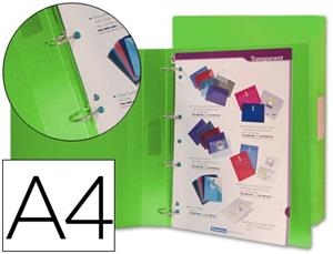 CARPETA PLASTIC 4 ANELLES VERDES | 4710581434335