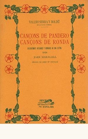 CANÇONS DE PANDERO. CANÇONS DE RONDA | 9788485354665 | SERRA Y BOLDU, V.