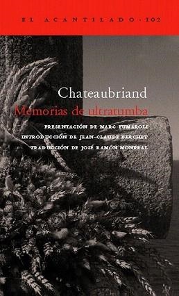 MEMORIAS DE ULTRATUMBA (2 VOLUMS) | 9788496136878 | CHATEAUBRIAND