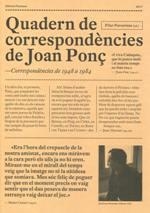 QUADERN DE CORRESPONDÈNCIES | 9788472268180 | PONÇ, JOAN