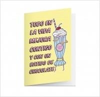 TARJETA A5. LA VECINA RUBIA. BATIDO DE CHOCOLATE | 8432715096481