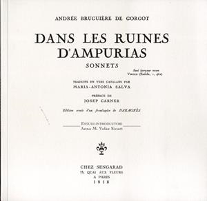 DANS LES RUINES D'AMPURIAS | 9788494383908 | BRUGUIERE DE GORGOT, ANDREE