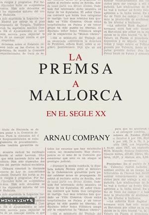 PREMSA A MALLORCA EN EL SEGLE XX, LA | 9788416163410 | COMPANY I MATES, ARNAU