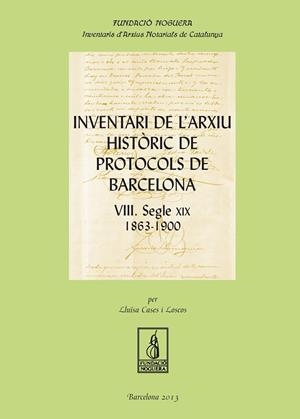 INVENTARI DE L'ARXIU HISTÒRIC DE PROTOCOLS DE BARCELONA VIII | 9788499753942 | CASES LOSCOS, LLUÏSA