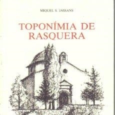TOPONIMIA DE RASQUERA | 9788440427373
