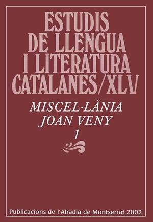 MISCEL·LÀNIA JOAN VENY, 1 | 9788484154242 | VARIOS AUTORES