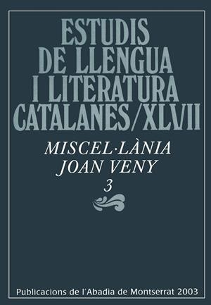 MISCEL·LÀNIA JOAN VENY, 3 | 9788484155430 | VARIOS AUTORES