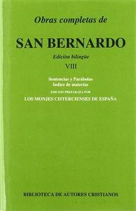 OBRAS COMPLETAS DE SAN BERNARDO. VIII: SENTENCIAS Y PARÁBOLAS. ÍNDICE DE MATERIAS | 9788479140854 | SAN BERNARDO
