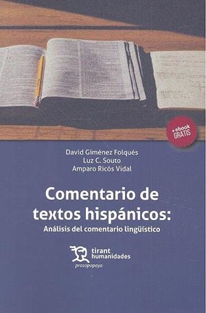 COMENTARIO DE TEXTOS HISPÁNICOS: ANÁLISIS DEL COMENTARIO LINGÜÍSTICO | 9788417069339 | GIMÉNEZ FOLQUÉS, DAVID