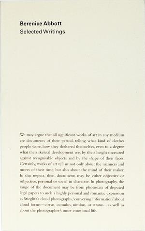 BERENICE ABBOTT : SELECTED WRITINGS | 9788412090802 | ABBOTT, BERENICE