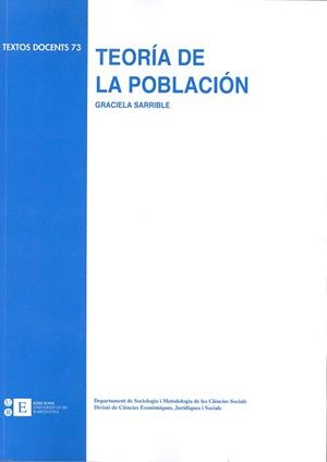 TEORÍA DE LA POBLACIÓN | 9788483380239 | SARRIBLE PEDRONI, GRACIELA