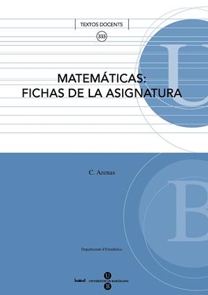 MATEMÁTICAS: FICHAS DE LA ASIGNATURA | 9788447532063 | ARENAS SOLA, CONCEPCIÓN
