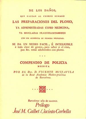 COMPENDIO DE POLICÍA MÉDICA  (RÚSTICA) | 9788475280714 | MITJAVILA, VICENTE