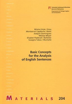 BASIC CONCEPTS FOR THE ANALYSIS OF ENGLISH SENTENCES | 9788449025617 | LLINÀS I GRAU, MIREIA