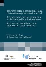 DOCUMENT SOBRE L'ACCÉS RESPONSABLE A LA INFORMACIÓ JURÍDICO-BIOÈTICA EN XARXA | 9788447537037 | VARIOS AUTORES