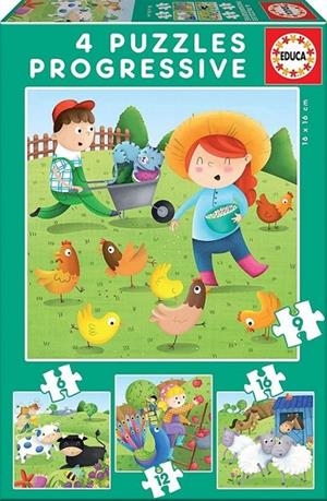 PUZLES PROGRESSIUS ANIMALS GRANJA (6-9-12-16 PECES) | 8412668171459