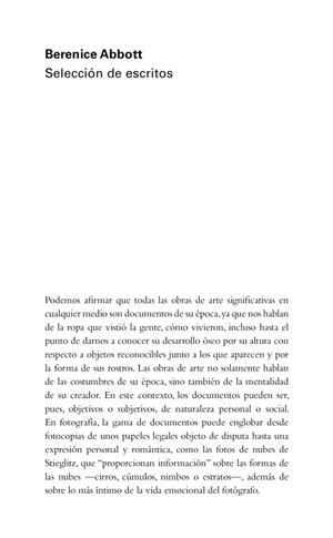 BERENICE ABBOTT : SELECCIÓN DE ESCRITOS | 9788412090895 | ABBOTT, BERENICE