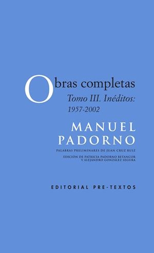OBRAS COMPLETAS (MANUEL PADORNO) | 9788418178528 | PADORNO, MANUEL