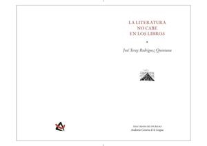LITERATURA NO CABE EN LOS LIBROS, LA | 9788496059603 | RODRÍGUEZ QUINTANA, JOSÉ YERAY