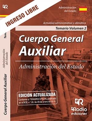 TEMARIO VOLUMEN 2. ACTIVIDAD ADMINISTRATIVA Y OFIMÁTICA. CUERPO GENERAL AUXILIAR. ADMINISTRACIÓN DEL ESTADO. | 9788417287771 | VARIOS AUTORES