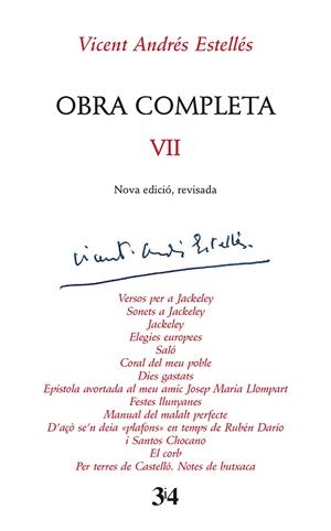 OBRA COMPLETA VII. VICENT ANDRÉS ESTELLÉS. (NOVA EDICIÓ REVISADA) | 9788417469306 | ANDRÉS ESTELLÉS, VICENT