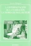 INTERPRETACIÓN DE LA NARRACIÓN, LA. LA TEORÍA DE PAUL RICCEUR | 9788431319694 | BALAGUER BELTRÁN, VICENTE CARLOS