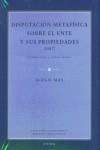 DISPUTACIÓN METAFÍSICA SOBRE EL ENTE Y SUS PROPIEDADES (1587) | 9788431320690 | MAS, DIEGO
