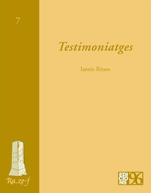 TESTIMONIATGES | 9788495510532 | RITSOS, IANNIS