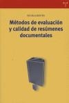MÉTODOS DE EVALUACIÓN Y CALIDAD DE RESÚMENES DOCUMENTALES | 9788497042208 | MONTESI, MICHELA