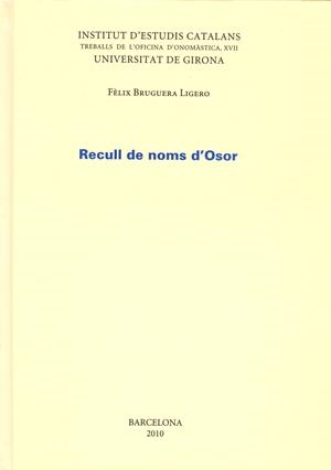 RECULL DE NOMS D'OSOR | 9788492583935 | BRUGUERA I LIGERO, FÈLIX