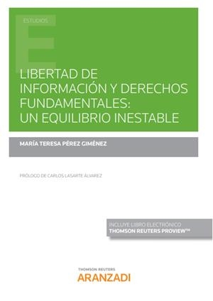 LIBERTAD DE INFORMACION Y DERECHOS FUNDAMENTALES : UN EQUILIBRIO INESTABLE | 9788413900186 | PÉREZ GIMÉNEZ, MARIA TERESA