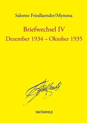 BRIEFWECHSEL IV | 9783734719974 | FRIEDLAENDER, SALOMO