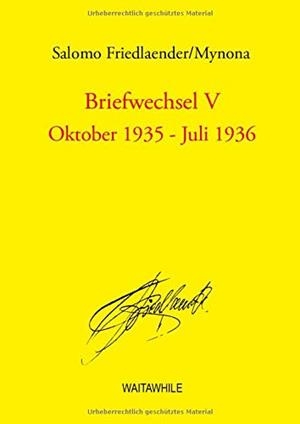 BRIEFWECHSEL V | 9783749479467 | FRIEDLAENDER, SALOMO