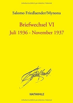 BRIEFWECHSEL VI | 9783739205205 | FRIEDLAENDER, SALOMO / THIEL, DETLEF