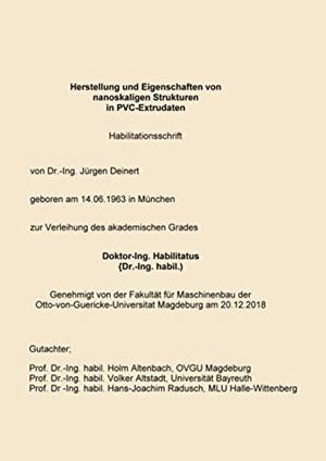 HABILITATIONSSCHRIFT | 9783750404717 | DEINERT, JURGEN