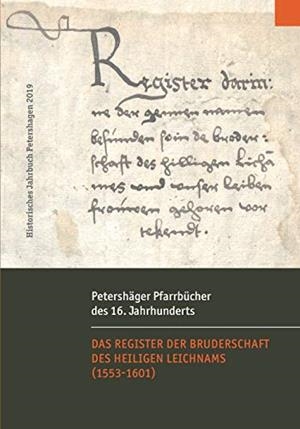 PETERSHAGER PFARRBUCHER DES 16. JAHRHUNDERTS | 9783749470471