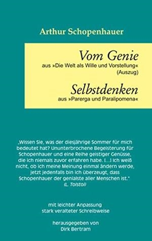 VOM GENIE SELBSTDENKEN | 9783749421299 | SCHOPENHAUER, ARTHUR