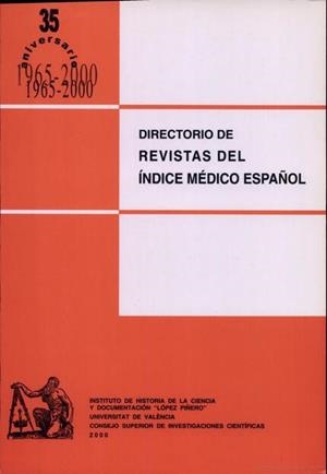 DIRECTORIO DE REVISTAS DEL ÍNDICE MÉDICO ESPAÑOL | 9788437042718 | GIMENO SIERES, ELVIRA / MOTA BRU, AMALIA / OSCA LLUCH, JULIA