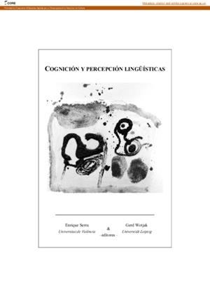 COGNICIÓN Y PERCEPCIÓN LINGÜÍSTICAS | 9788437060514 | VARIOS AUTORES