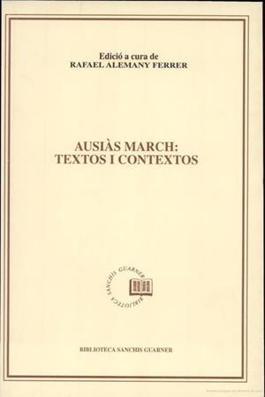AUSIÀS MARCH: TEXTOS I CONTEXTOS | 9788478268726 | ALEMANY FERRER, RAFAEL