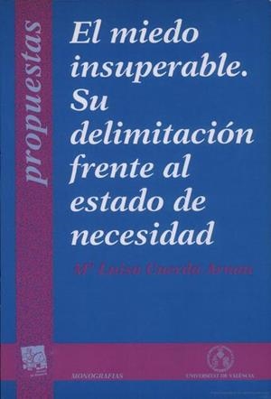 MIEDO INSUPERABLE, EL. SU DELIMITACIÓN FRENTE AL ESTADO DE NECESIDAD | 9788437029009 | CUERDA ARNAU, MARÍA LUISA