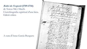 RAHÓ DE L'ESPERIT (1709-1714) DE TERESA MIR I MARCH | 9788484584193 | ANNA GARCIA BUSQUETS