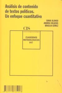 ANALISIS DE CONTENIDO DE TEXTOS POLITICOS | 9788474765908 | ALONSO, SONIA / VOLKENS, ANDREA / GOMEZ, BRAU