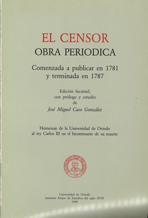 CENSOR, OBRA PERIÓDICA, EL | 9788460070696 | CASO GONZÁLEZ, JOSÉ MIGUEL