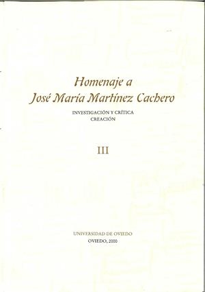 HOMENAJE A JOSÉ MARÍA MARTÍNEZ CACHERO | 9788483172186 | VARIOS AUTORES